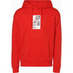 Review - Męska bluza nierozpinana, czerwony. Czerwone bluzy męskie Review, s, z nadrukiem, klasyczne, bez kołnierzyka, bez rękawów, bez kaptura. Za 139,95 zł.
