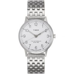 Timex WATERBURY CLASSIC CASE AND BRACELET Zegarek silvercoloured. Szare, analogowe zegarki damskie Timex. Za 539,00 zł.