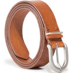 Pasek Damski WRANGLER - Double Loop W0B11U181 Cognac. Pomarańczowe paski damskie Wrangler, w paski, ze skóry. Za 139,00 zł.