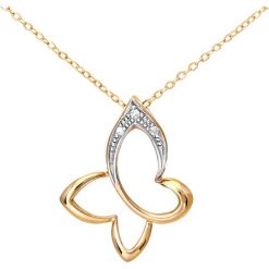 Naszyjniki damskie: Złoty naszyjnik z diamentem – dł. 45 cm