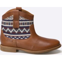 Pepe Jeans - Botki Anni Jacquard. Pomarańczowe botki damskie Pepe Jeans, z okrągłym noskiem, bez zapięcia. W wyprzedaży za 129,90 zł.