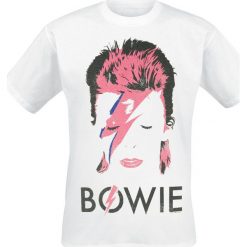 David Bowie Aladdin Sane Distressed T-Shirt biały. Białe koszulki męskie marki David Bowie, l, bez wzorów, bez kołnierzyka. Za 74,90 zł.