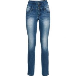 Dżinsy SKINNY z wysoką talią bonprix niebieski "stone”. Niebieskie spodnie damskie z wysokim stanem marki bonprix, z jeansu. Za 139,99 zł.