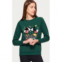 Świąteczna bluza MICKEY MOUSE - Khaki. Brązowe bluzy damskie marki Cropp, l, z motywem z bajki. Za 89,99 zł.
