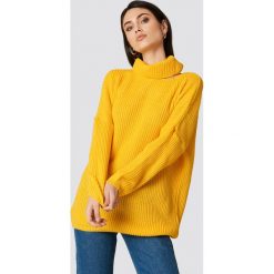 Golfy damskie: Trendyol Sweter z rozcięciem pod golfem – Yellow