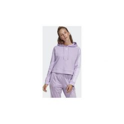 Bluzy adidas Bluza z kapturem Cropped. Fioletowe bluzy damskie Adidas, bez wzorów, bez rękawów, z kapturem. Za 229,00 zł.