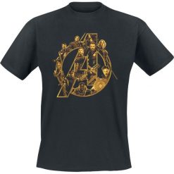Avengers Infinity War - Black A Logo T-Shirt czarny. Czarne t-shirty męskie marki Avengers, l, z motywem z bajki. Za 74,90 zł.