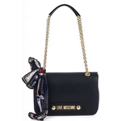Love Moschino torebka damska JC4219-PP08-KD0-000 czarna. Czarne torebki klasyczne damskie Love Moschino, w paski, eleganckie, bez dodatków. W wyprzedaży za 623,00 zł.