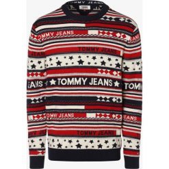 Tommy Jeans - Sweter męski, czerwony. Czerwone swetry męskie Tommy Jeans, xl, bez wzorów, z bawełny, bez kołnierzyka, bez kaptura. Za 539,95 zł.