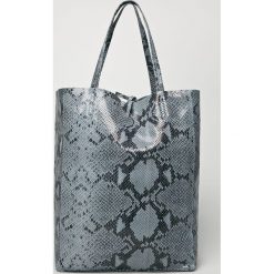 Answear - Torebka skórzana. Szare shopper bag damskie ANSWEAR, z materiału, na ramię, duże. W wyprzedaży za 199,90 zł.