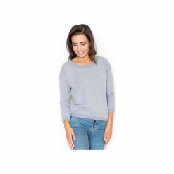 Bluza K235 Szary. Szare długie bluzy damskie marki KATRUS, m, z bawełny. Za 89,00 zł.