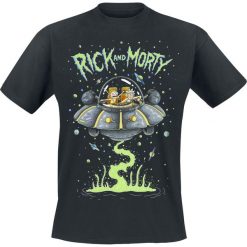 Rick And Morty Spaceship T-Shirt czarny. Czarne koszulki męskie marki Rick And Morty, xl, z nadrukiem, z okrągłym kołnierzem. Za 89,90 zł.