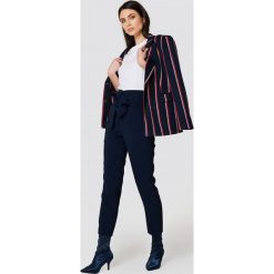 Spodnie z wysokim stanem: Trendyol Spodnie garniturowe z wysokim stanem – Navy