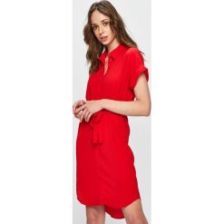 Vero Moda - Sukienka. Czerwone sukienki damskie Vero Moda, na co dzień, s, bez wzorów, z elastanu, casualowe, bez kołnierzyka, z krótkim rękawem, krótkie, mini, rozkloszowane. Za 149,90 zł.