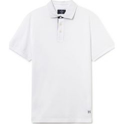 Koszulka polo w kolorze białym. Białe koszulki męskie Hackett London, s, bez wzorów, z bawełny, polo, bez rękawów. W wyprzedaży za 249,95 zł.