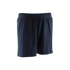 Spodenki Gym do uda 100. Czarne spodenki sportowe męskie DOMYOS, z bawełny. Za 19,99 zł.
