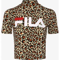 FILA - T-shirt damski, brązowy. Pomarańczowe t-shirty damskie Fila, l, z nadrukiem, ze stójką. Za 69,95 zł.