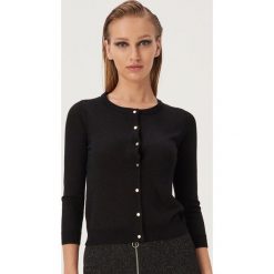 Rozpinany kardigan - Czarny. Czarne swetry damskie Sinsay, s, bez wzorów. W wyprzedaży za 29,99 zł.