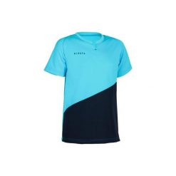 Koszulka do hokeja na trawie FH100 dla dzieci. Niebieskie t-shirty chłopięce KIPSTA, bez wzorów, z poliesteru, bez rękawów. Za 24,99 zł.