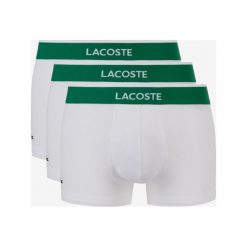 Lacoste 3-pack Bokserki Biały. Białe bokserki męskie Lacoste, bez wzorów, z elastanu. Za 197,95 zł.
