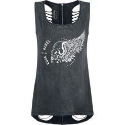 Topy damskie: Rock Rebel by EMP Ride The Wings Of Pestilence Top damski ciemnoszary