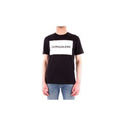T-shirty z krótkim rękawem Calvin Klein Jeans J30J307850. Czarne t-shirty męskie Calvin Klein Jeans, xs, bez wzorów, z jeansu, bez kołnierzyka, krótkie. Za 184,40 zł.