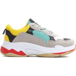 Szaro-Miętowe Sneakersy Wonderwall. Szare sneakersy damskie other, z materiału. Za 89,99 zł.