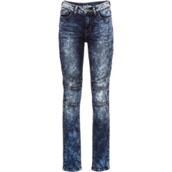 Dżinsy ze stretchem i ozdobnymi szwami SLIM bonprix ciemnoniebieski. Niebieskie jeansy damskie bonprix, z jeansu. Za 109,99 zł.