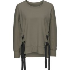 Bluzy damskie: Bluza z wiązanymi paskami bonprix oliwkowy