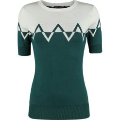 Swetry damskie: Voodoo Vixen Vintage Sweater Sweter damski zielony/biały