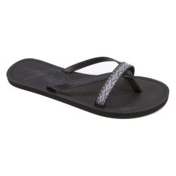 Rip Curl Klapki Damskie Coco 38 Czarne. Czarne klapki damskie Rip Curl, bez wzorów, na wysokim obcasie. Za 129,00 zł.