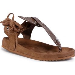 Sandały DEEZEE - WS17310-3 Brown. Pomarańczowe klapki damskie DeeZee, bez wzorów, ze skóry ekologicznej, bez obcasa. Za 79,99 zł.