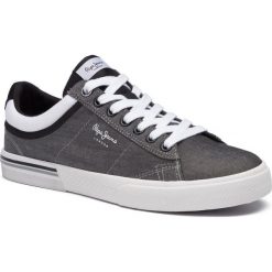 Tenisówki PEPE JEANS - North Court PMS30542 Black 999. Czarne półbuty męskie Pepe Jeans, bez wzorów, z jeansu, eleganckie, bez zapięcia. W wyprzedaży za 219,00 zł.