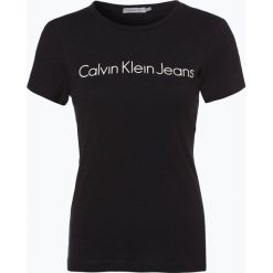Calvin Klein Jeans - T-shirt damski, czarny. Szare t-shirty damskie marki Calvin Klein Jeans, l, z nadrukiem, z bawełny, z okrągłym kołnierzem. Za 129,95 zł.