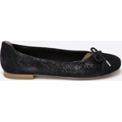 Caprice - Baleriny. Niebieskie baleriny damskie marki Caprice, z materiału. W wyprzedaży za 119,90 zł.