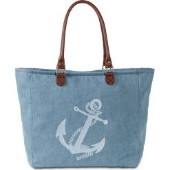 Torba shopper bonprix niebieski denim. Niebieskie torby damskie na zakupy bonprix, bez wzorów, ze skóry, bez dodatków. Za 89,99 zł.