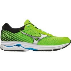 Buty Mizuno Wave Rider 22 M Srebrno-Zielone. Szare buty sportowe męskie marki Mizuno, z gumy, bez zapięcia, do biegania, mizuno wave. Za 599,99 zł.