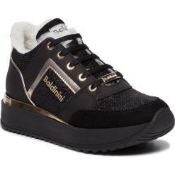 Sneakersy BALDININI - 048153ACGDS0000NPRXX Nero/Spec. Plati. Czarne półbuty damskie Baldinini, bez wzorów, ze skóry, bez obcasa, na płaskiej podeszwie, bez zapięcia. W wyprzedaży za 759,00 zł.