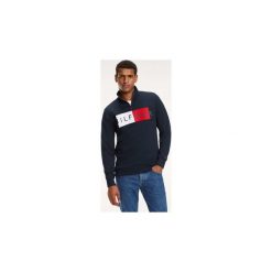 Bluzy Tommy Hilfiger MW0MW09699 LOGO ZIP. Niebieskie bluzy męskie TOMMY HILFIGER, s, bez wzorów, bez kołnierzyka, bez rękawów, bez kaptura. Za 425,09 zł.