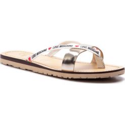Japonki LOVE MOSCHINO JA28121G07JV210A. Szare klapki damskie Love Moschino, bez wzorów, bez obcasa. W wyprzedaży za 279,00 zł.