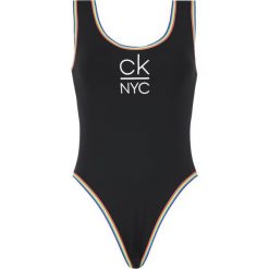 Strój kąpielowy Calvin Klein Swimwear KW0KW00984. Czarne stroje kąpielowe damskie Calvin Klein Swimwear, m, bez wzorów, z elastanu. W wyprzedaży za 309,00 zł.
