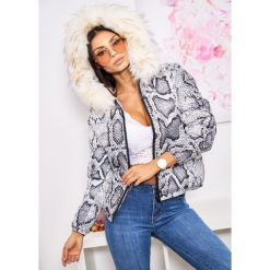 Serpenta Puchowa Kurtka Jenot Kolor Biel S. Czarne kurtki damskie LIGARI, s, w paski, z bawełny. Za 199,00 zł.