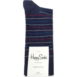 Skarpety Wysokie Męskie HAPPY SOCKS - TST01-6001 Granatowy. Niebieskie skarpetki męskie Happy Socks, z bawełny. Za 34,90 zł.