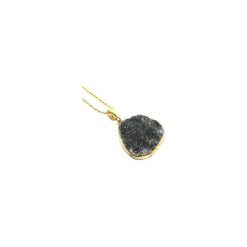 Colare Agat Druza Czerń złoto. Czarne naszyjniki damskie marki Brazi druse jewelry, z agatem, srebrne. Za 170,00 zł.
