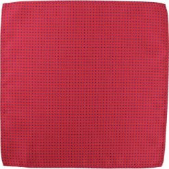 Elegancka, Męska Poszetka - ALTIES - Czerwona w Niebieski Groszek POSZALTTANIA0075. Czerwone poszetki męskie Alties, w grochy, z materiału, eleganckie. Za 16,90 zł.