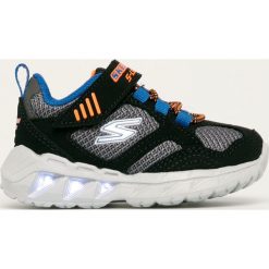 Skechers - Buty dziecięce. Czarne trampki chłopięce Skechers, bez wzorów, z gumy, sportowe, z okrągłym noskiem, bez zapięcia. Za 169,90 zł.
