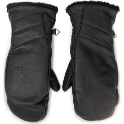 Rękawice narciarskie SALOMON - Native Mitten W C11839 20 L0 Black. Czarne rękawiczki damskie Salomon, bez wzorów, ze skóry. W wyprzedaży za 299,00 zł.