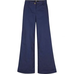 Spodnie chino culotte z wpuszczanymi kieszeniami bonprix ciemnoniebieski. Niebieskie spodnie damskie bonprix, bez wzorów. Za 99,99 zł.