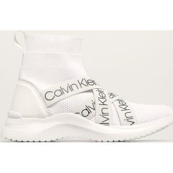 Calvin Klein - Buty. Białe buty sportowe damskie Calvin Klein, ze skóry. W wyprzedaży za 569,90 zł.