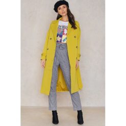 Płaszcze damskie: Trendyol Płaszcz dwurzędowy z paskiem - Yellow